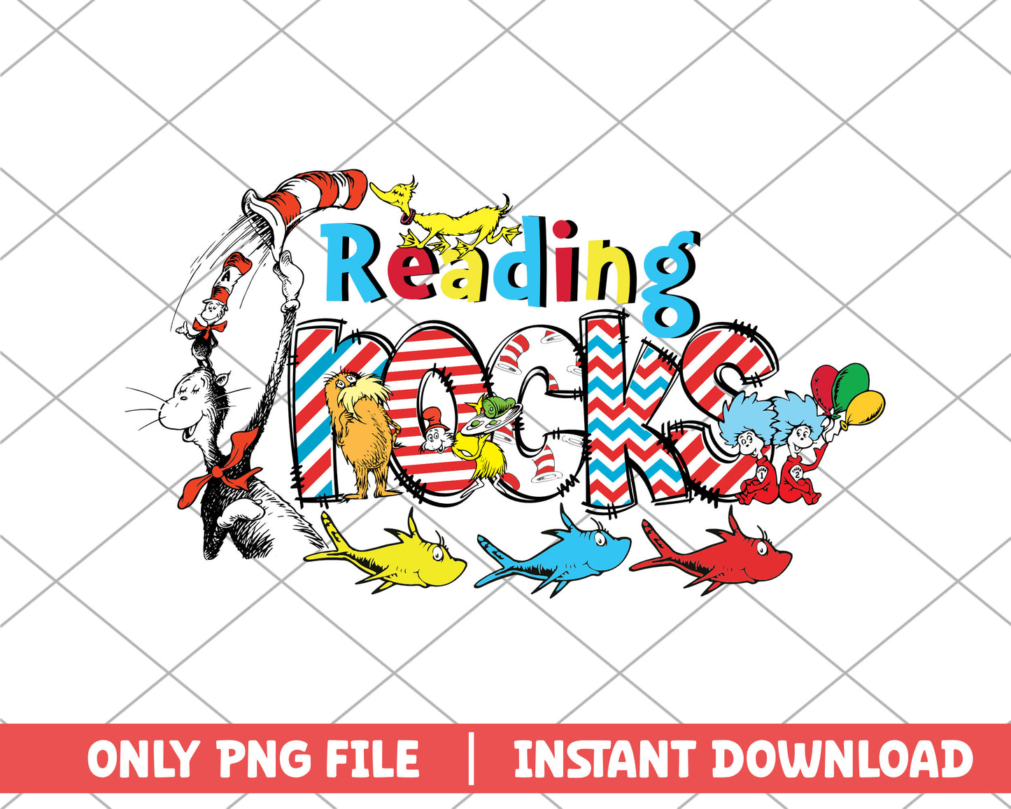 Reading rocks dr.seuss png 