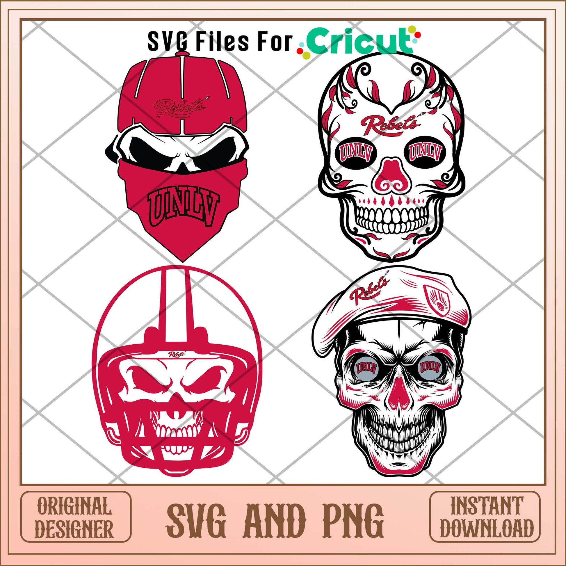 UNLV Rebels skull svg, UNLV Rebels college svg bundle, NCAA svg 