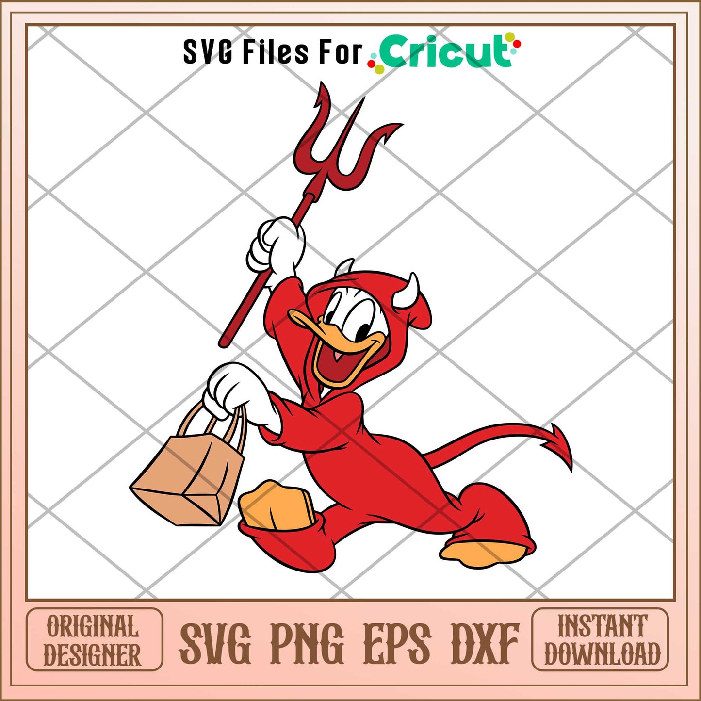 Red Devil Donald Duck Svg,  Disney characters svg, Digital Download