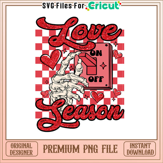Red Glitter Love Season PNG