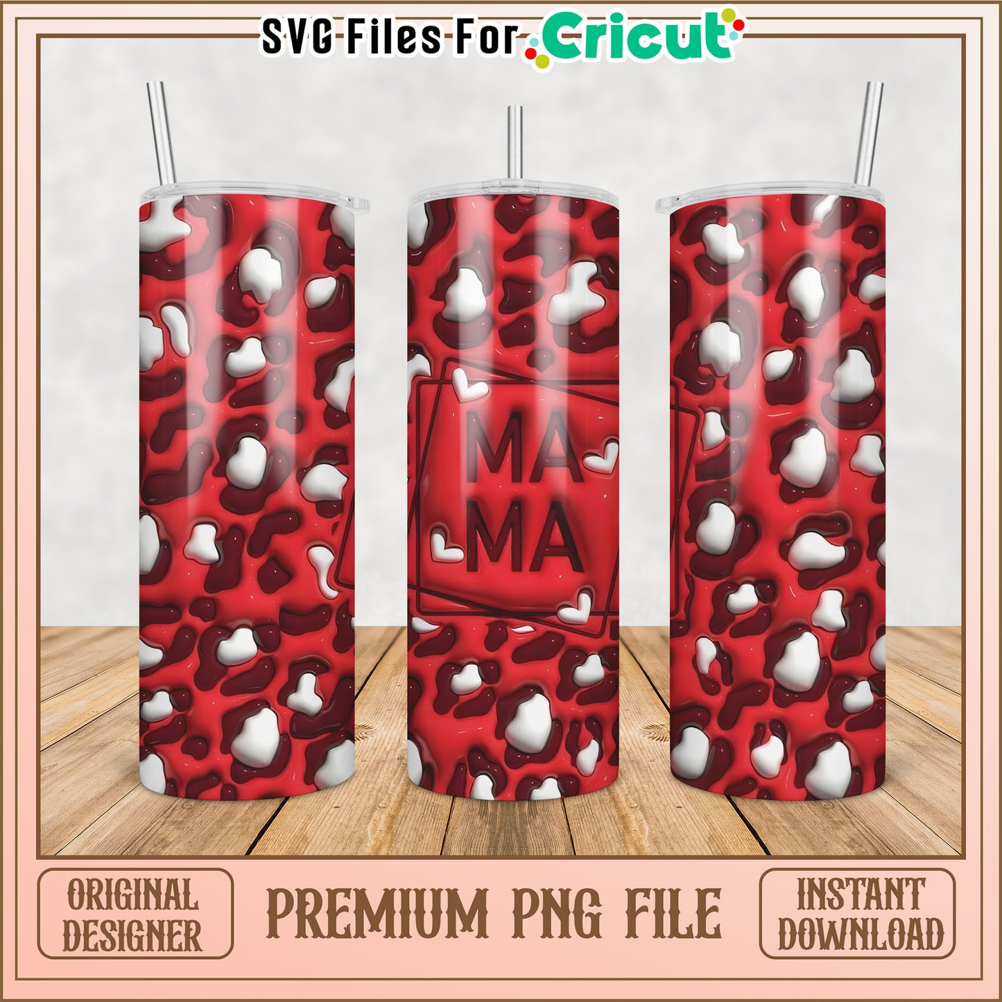Red Leopard Tumbler PNG Download