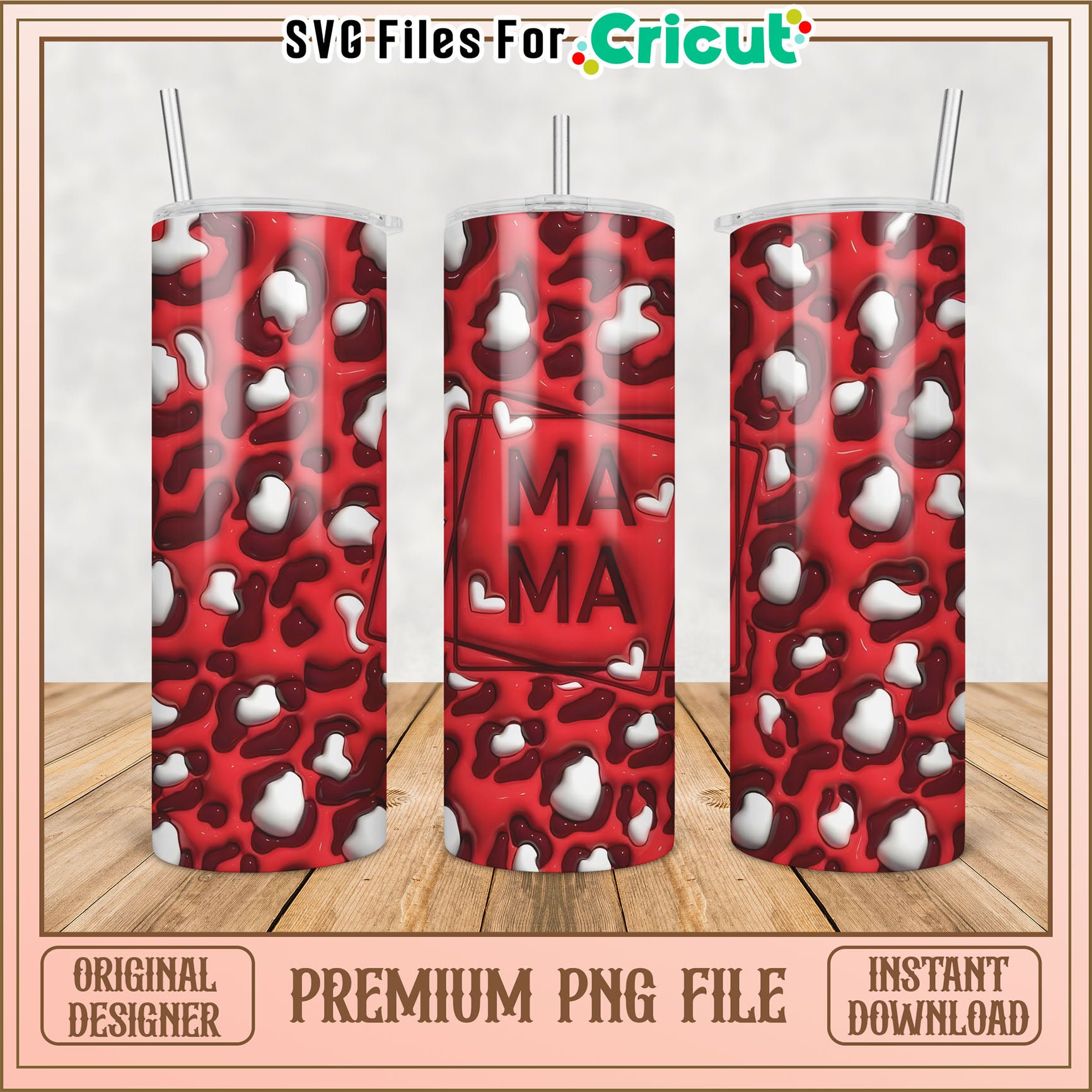 Red Leopard Tumbler PNG Download