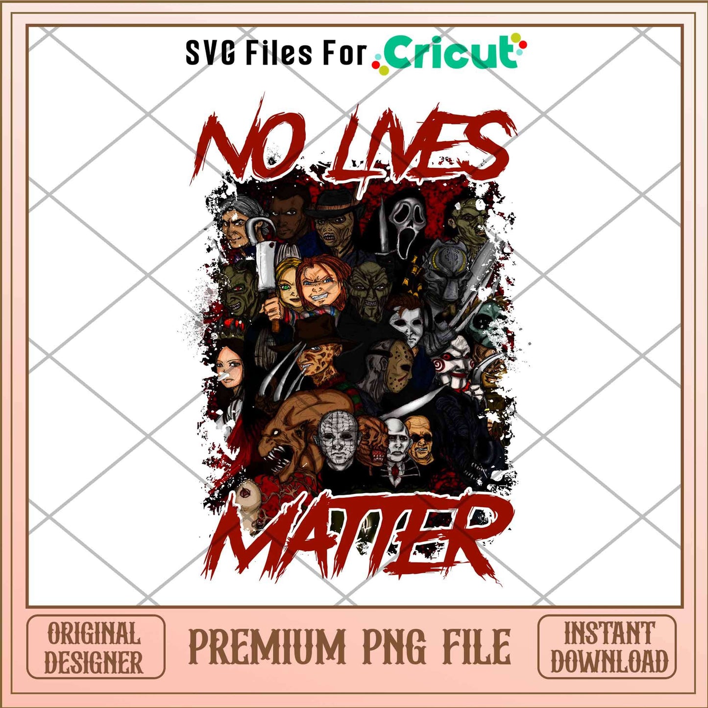 Red No Lives Matter Horror characters png, Horror characters png, Digital Download