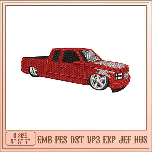 Red Truck Embroidery Design