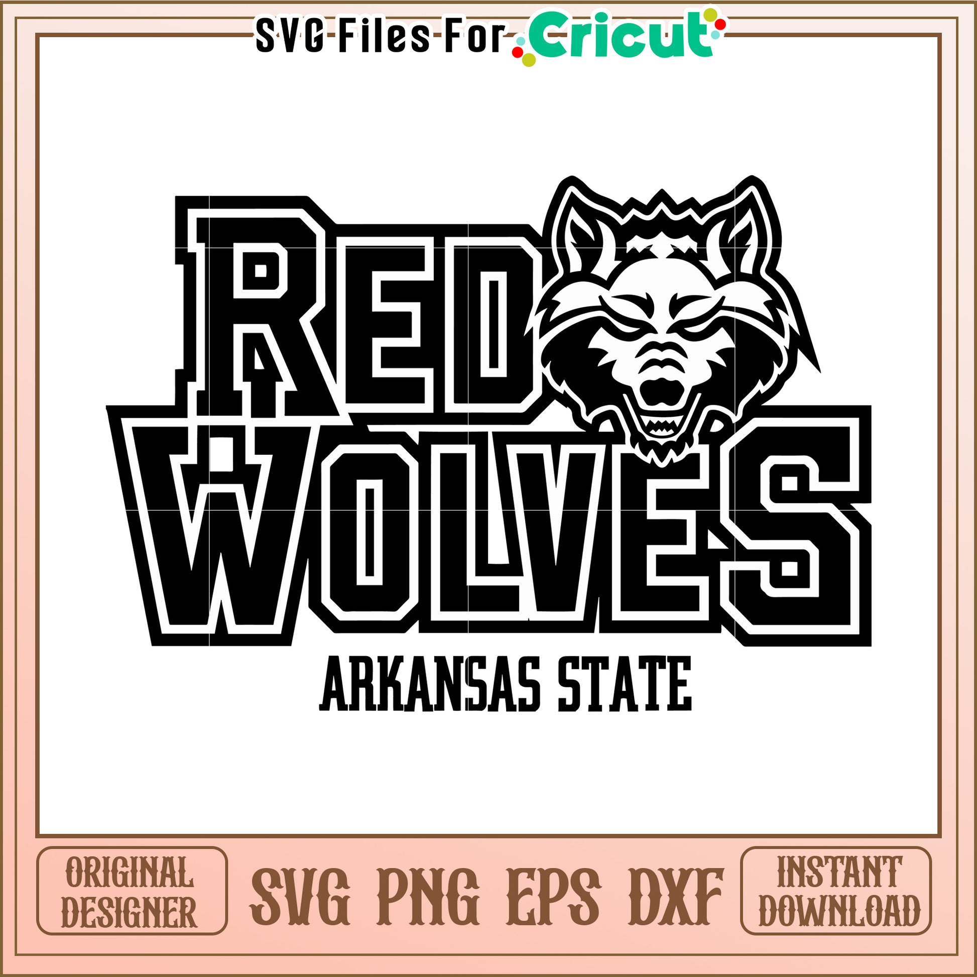 Red Wolves Arkansas State SVG Design, Perfect for Cricut Projects