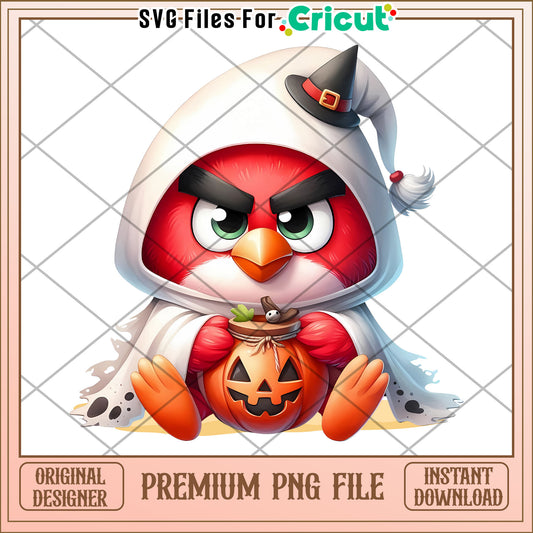 Red angry bird png, halloween​ horror night png, scary characters png