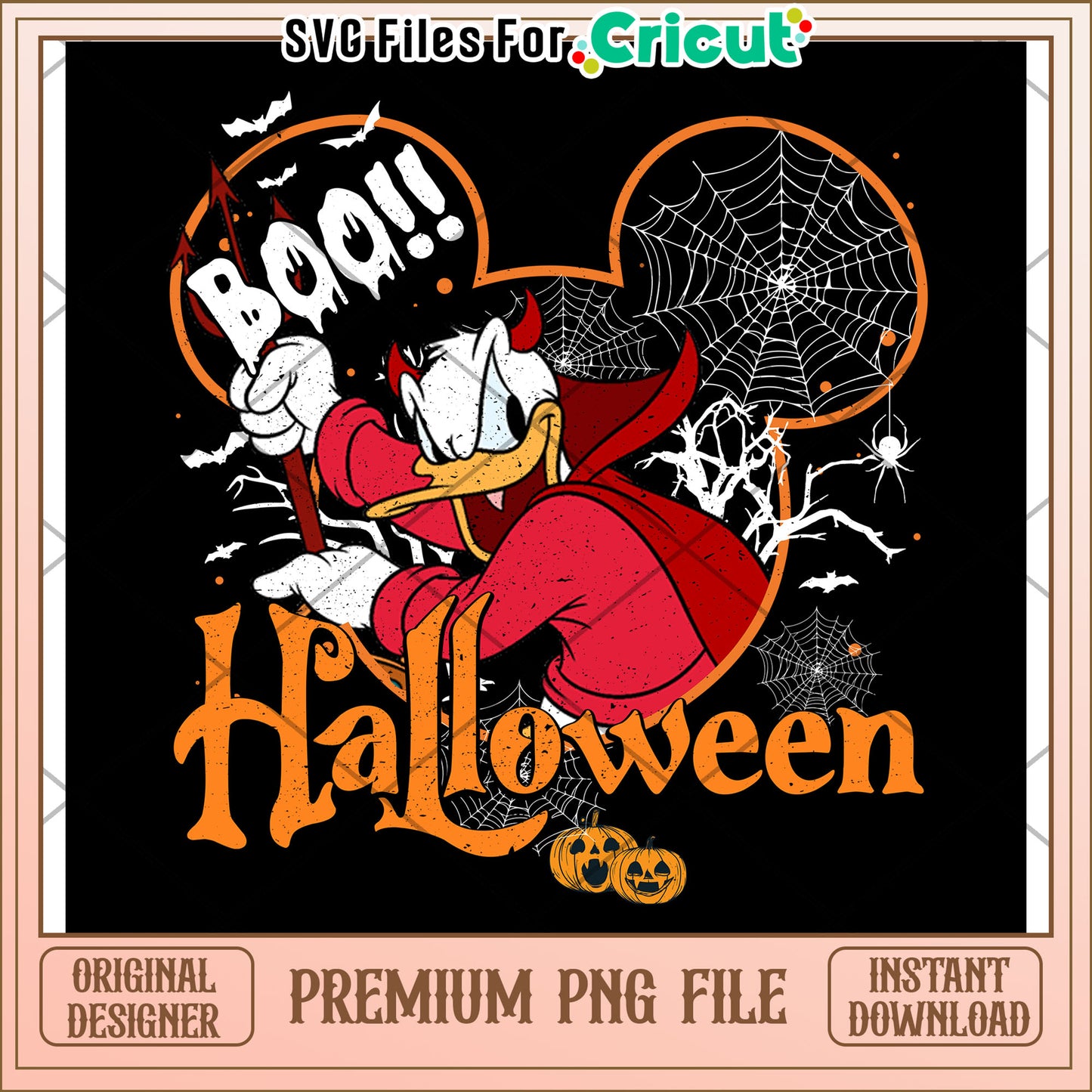 Red demon donald png, halloween decorations png, spooky fall png