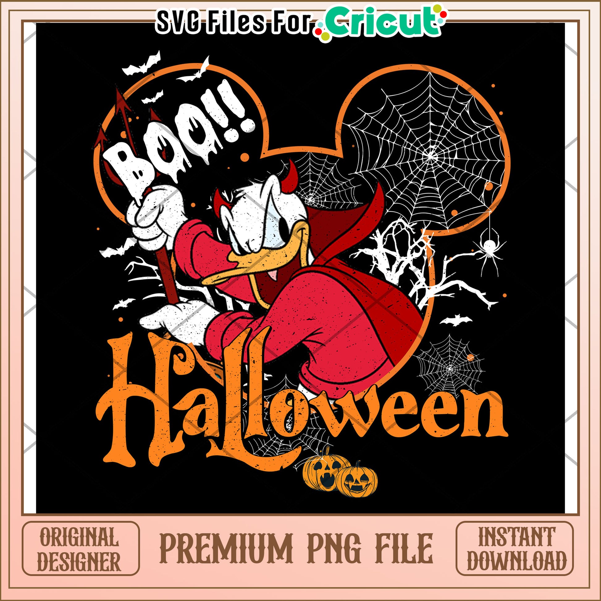 Red demon donald png, halloween decorations png, spooky fall png