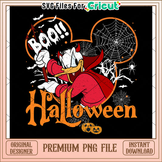 Red demon donald png, halloween decorations png, spooky fall png