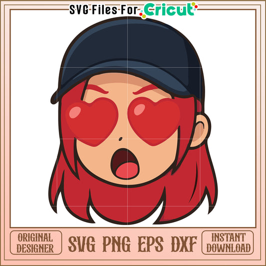 Red hair girl character svg, kpop cartoons svg, saja huntrix svg