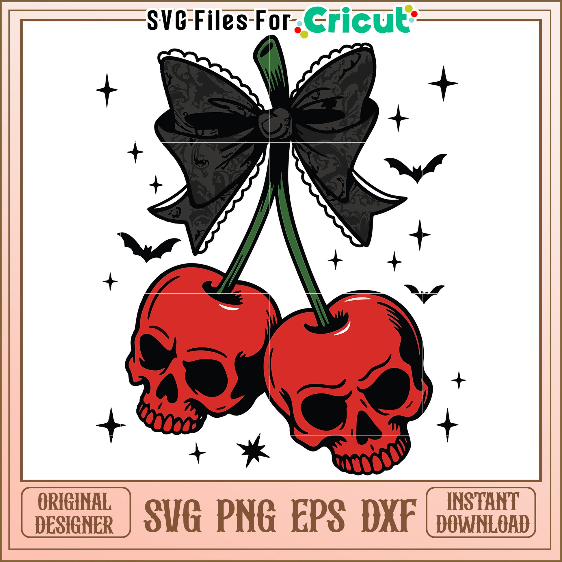 Red skull cherry svg, halloween movies svg, halloween toys svg