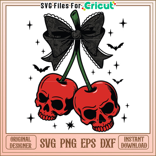 Red skull cherry svg, halloween movies svg, halloween toys svg