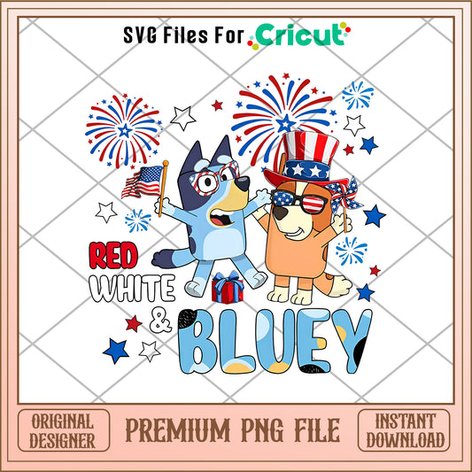 Red white & bluey cartoon png