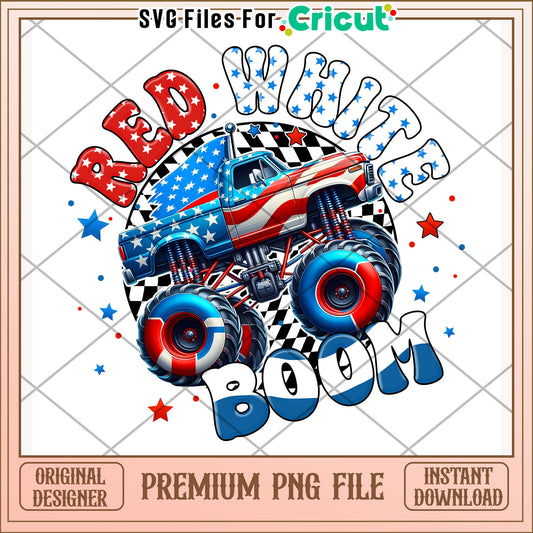 Red white and boom png,  happy 4th of july png, red white and blue png