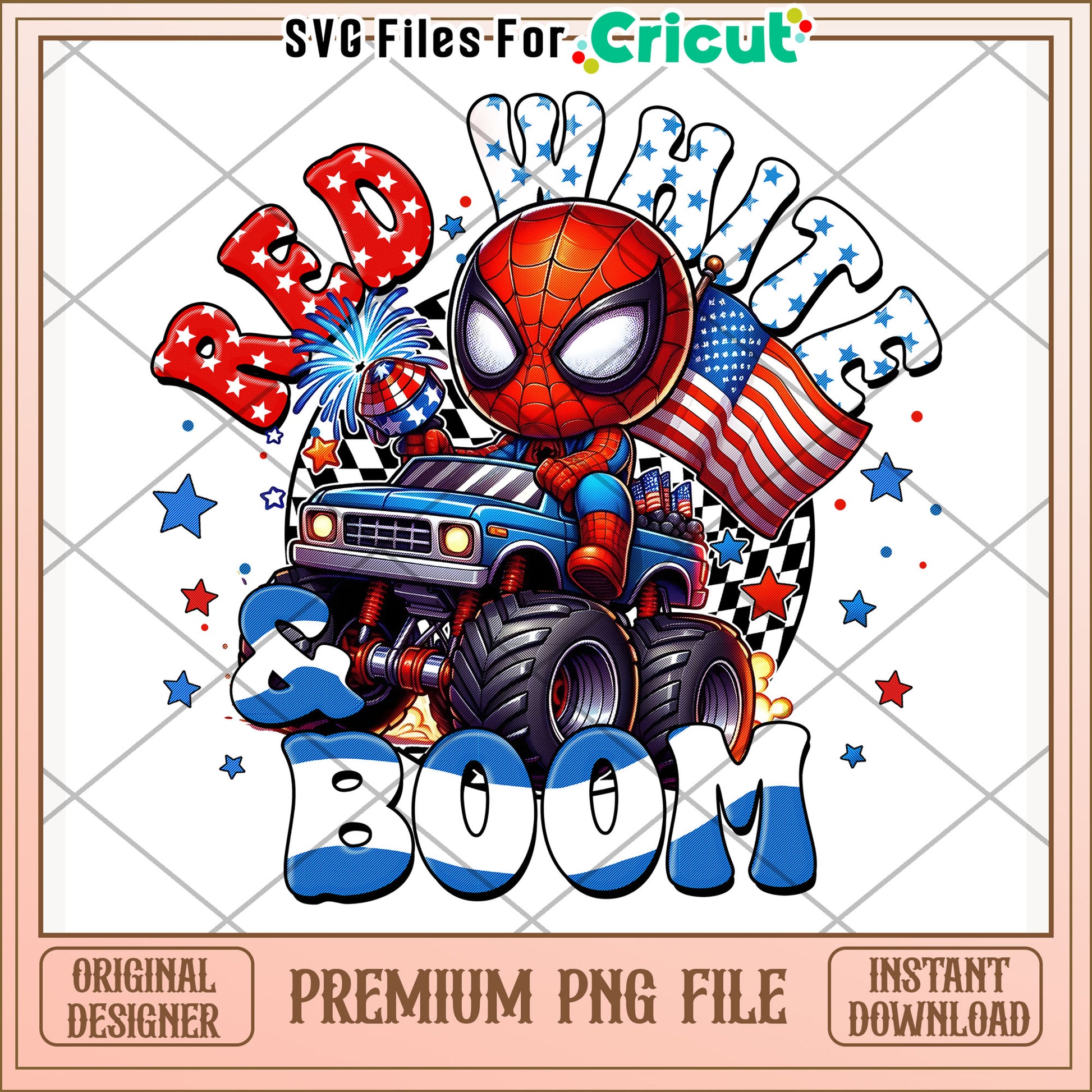 Red white and boom spiderman png, independence day png, freedom america png