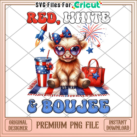 Red white and boujee png, celebration vibes png, patriotic theme png