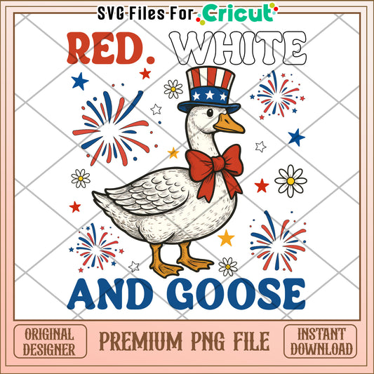 Red white and goose png, silly goose png, america flag png