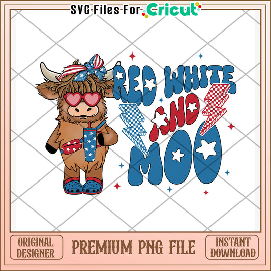 Red white and moo png, independence day png, freedom america png