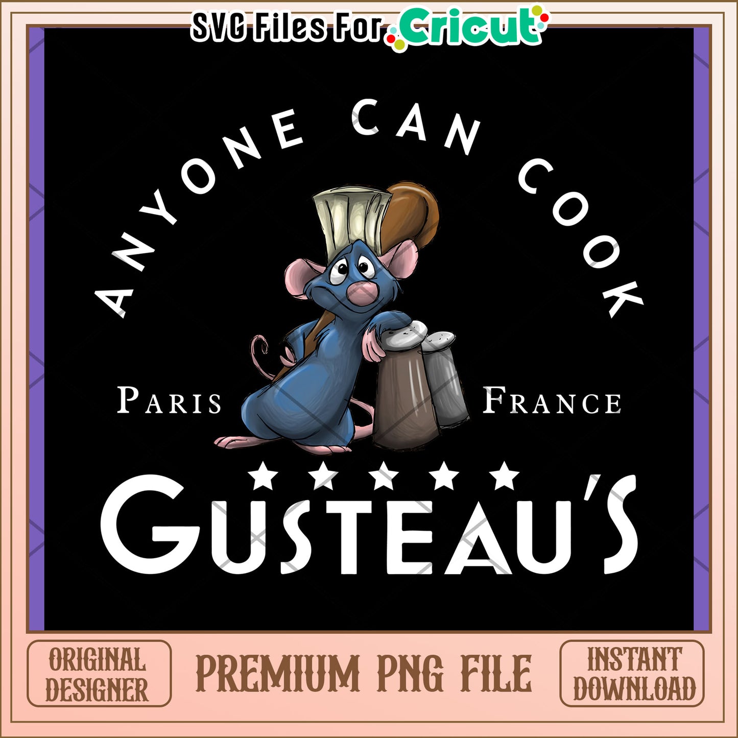 Remy Ratatouille PNG Design Instant Download