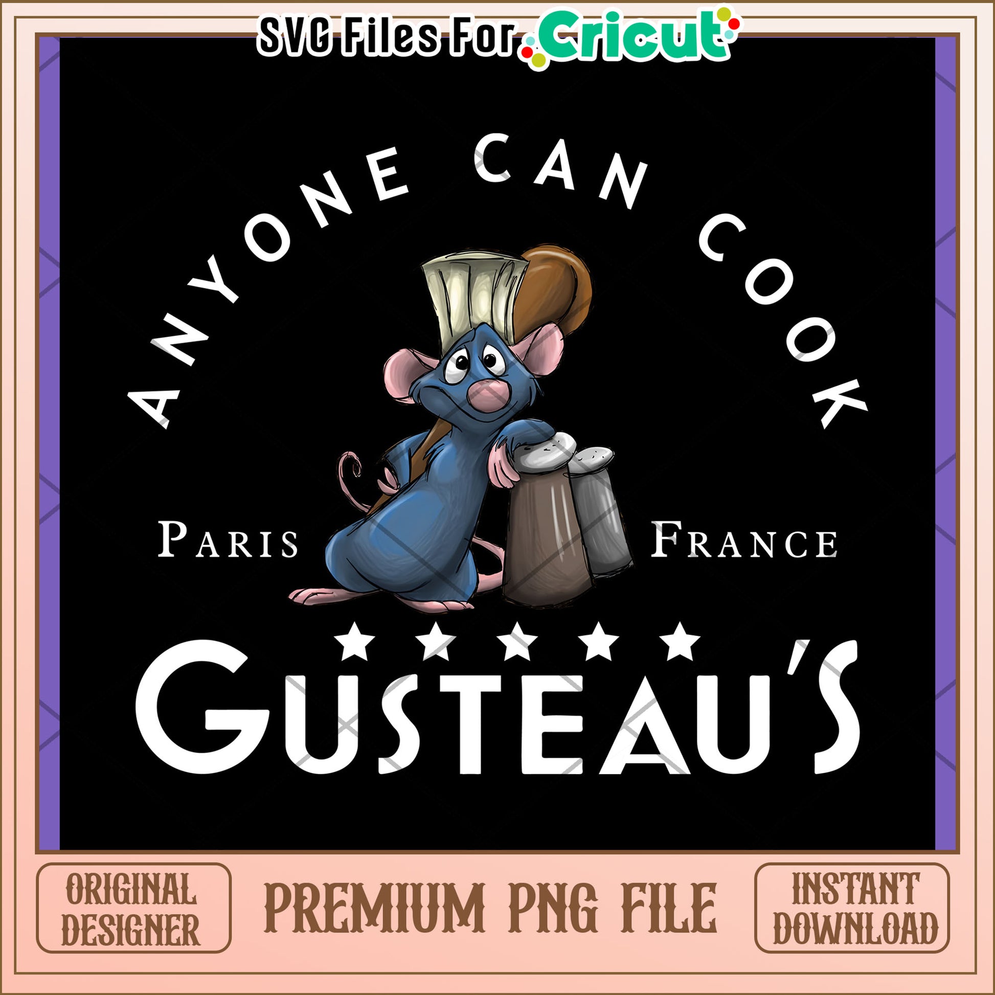 Remy Ratatouille PNG Design Instant Download