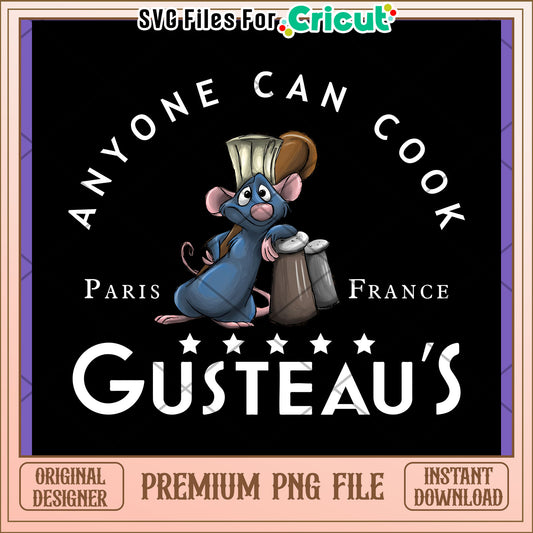 Remy Ratatouille PNG Design Instant Download