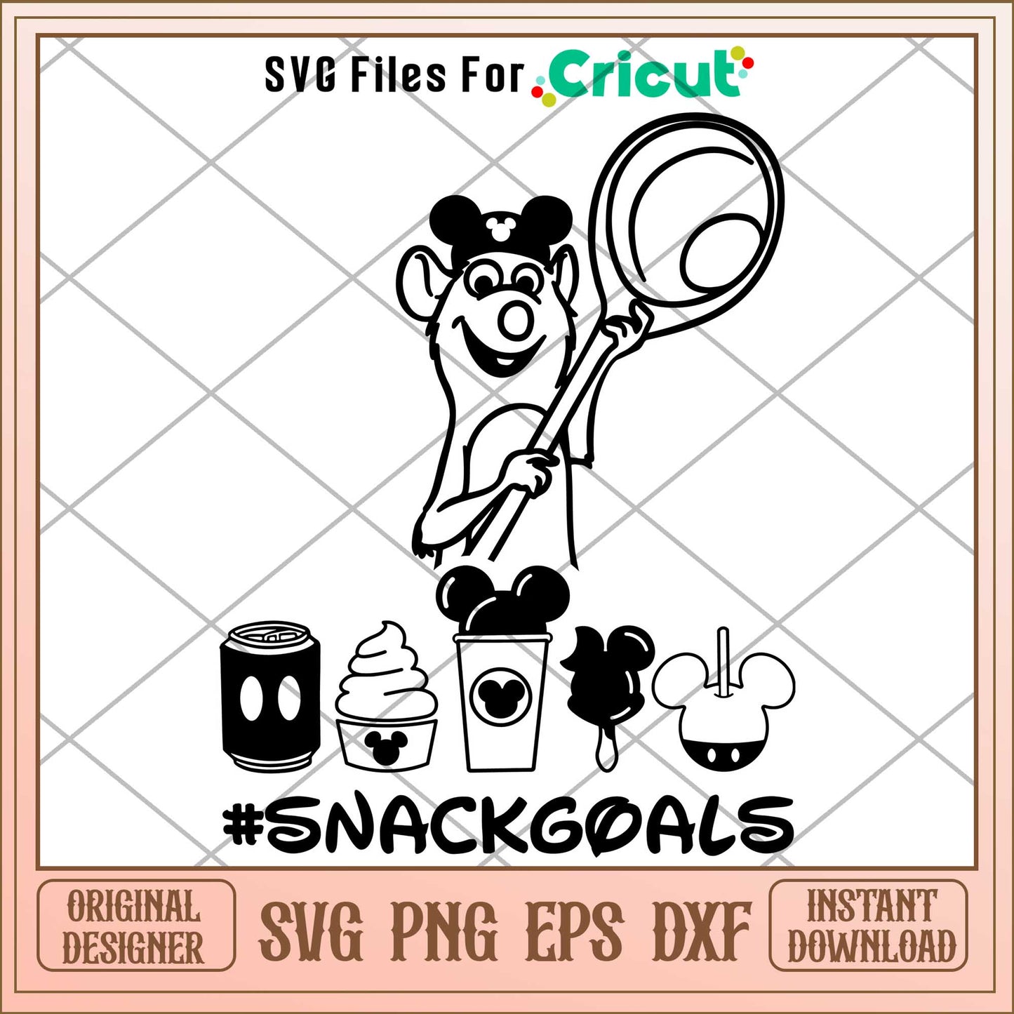 Remy  snack goals  black  svg,  Ratatouille svg, digital dowload