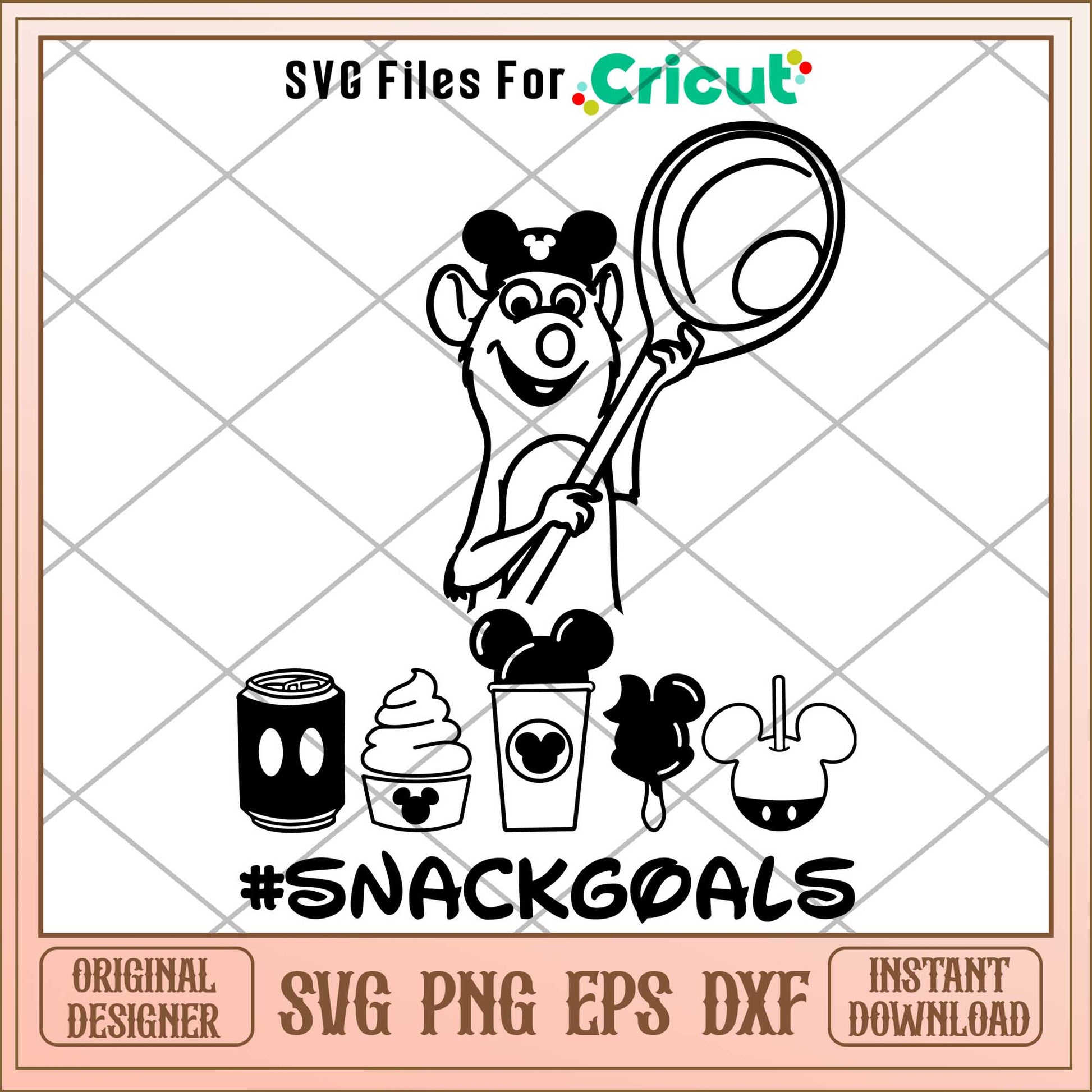 Remy  snack goals  black  svg,  Ratatouille svg, digital dowload