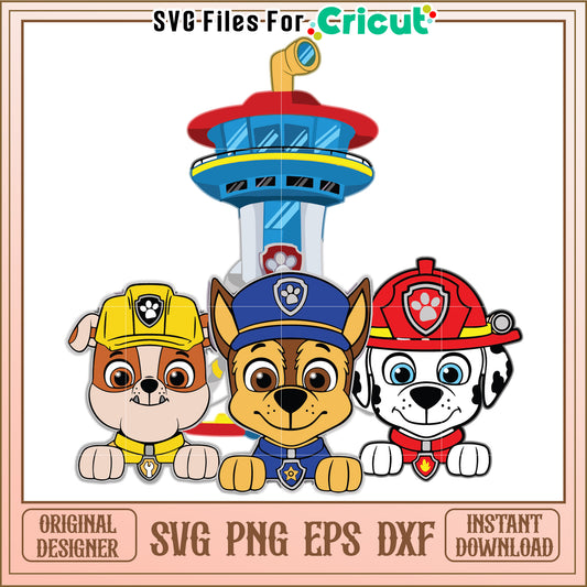 Rescue dogs svg, paw patrol cartoon svg, rescue dogs svg