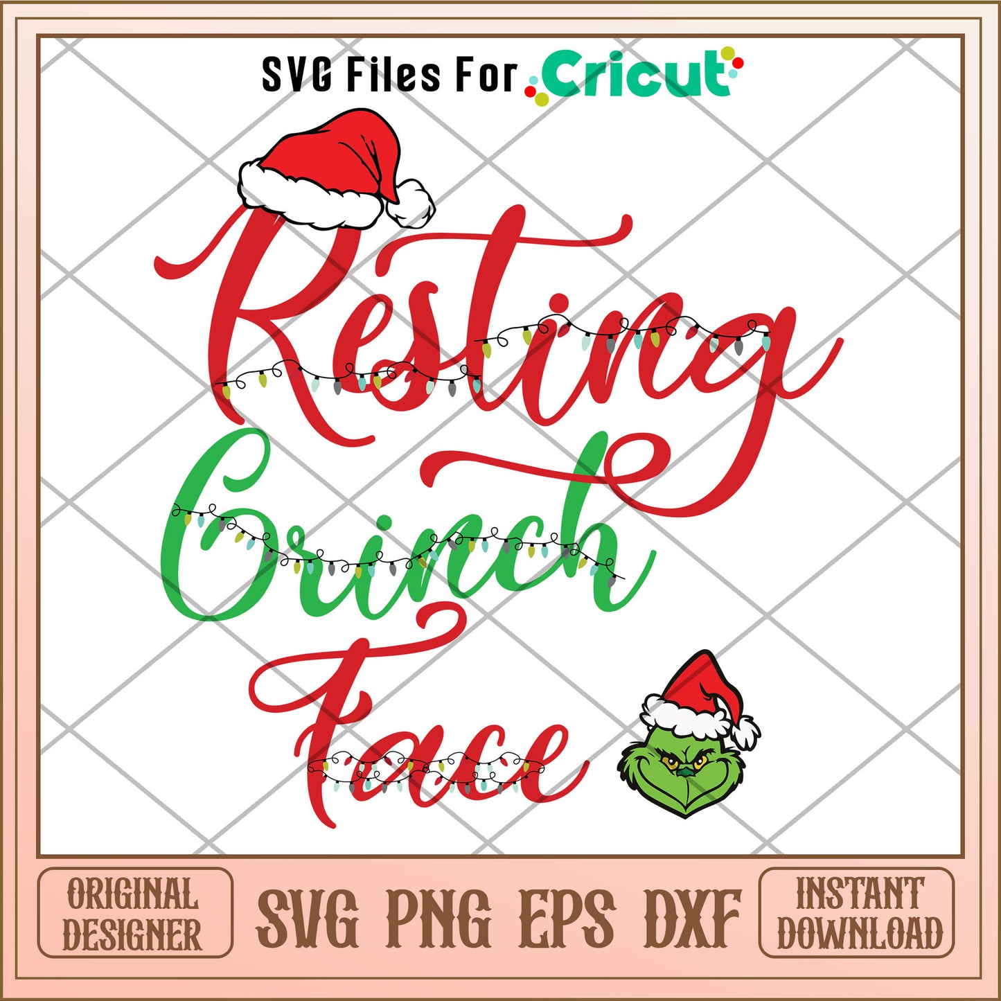 Resting Grinch Face Funny Christmas Svg, the grinches face​ svg