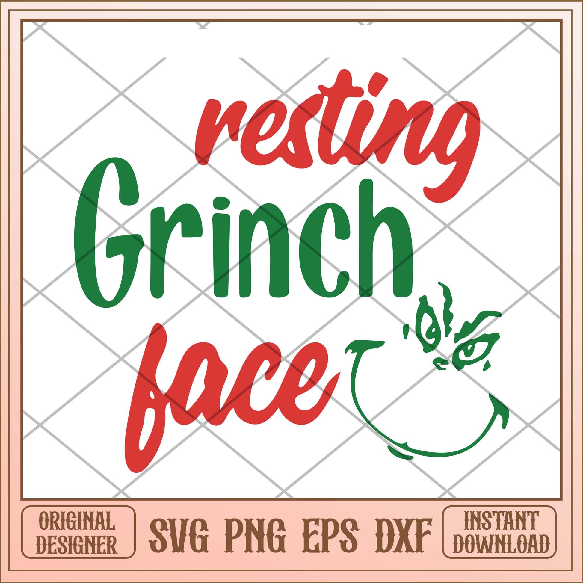 Resting Grinch face svg, Grinch resting face smile svg bundle