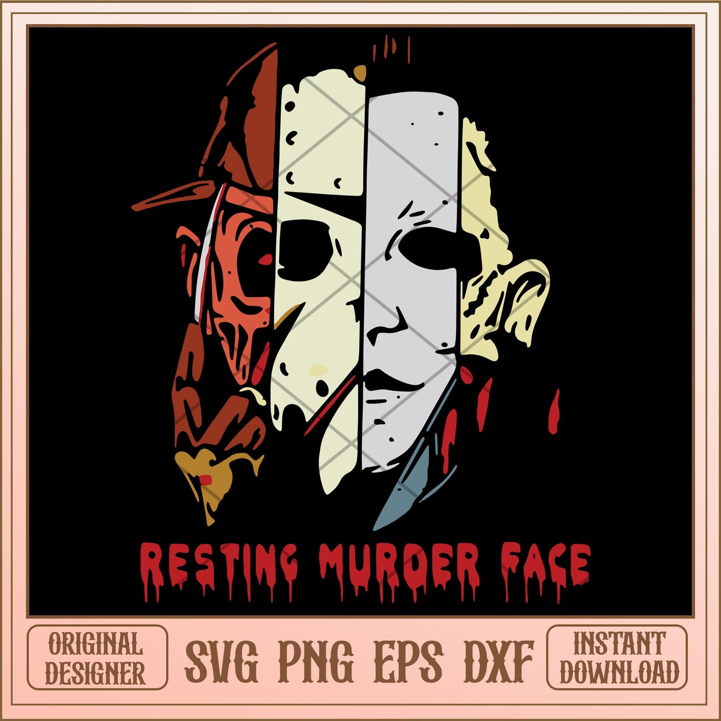 Resting murder face svg, Horror Movie Characters svg, digital download
