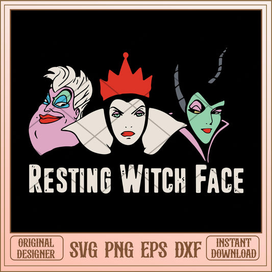 Resting witch face  svg, Disney characters svg, digital download