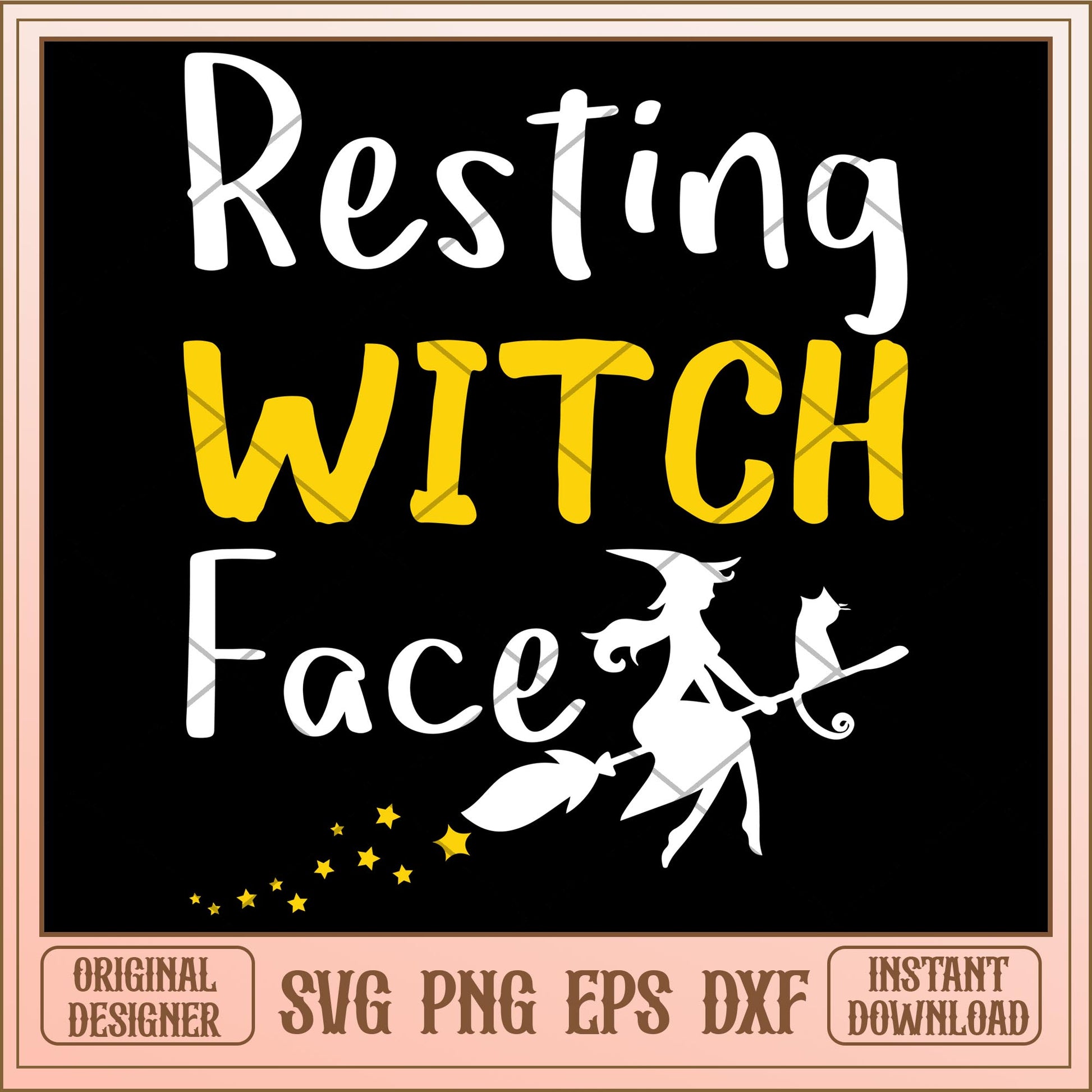 Resting witch face svg, Disney characters svg, digital download