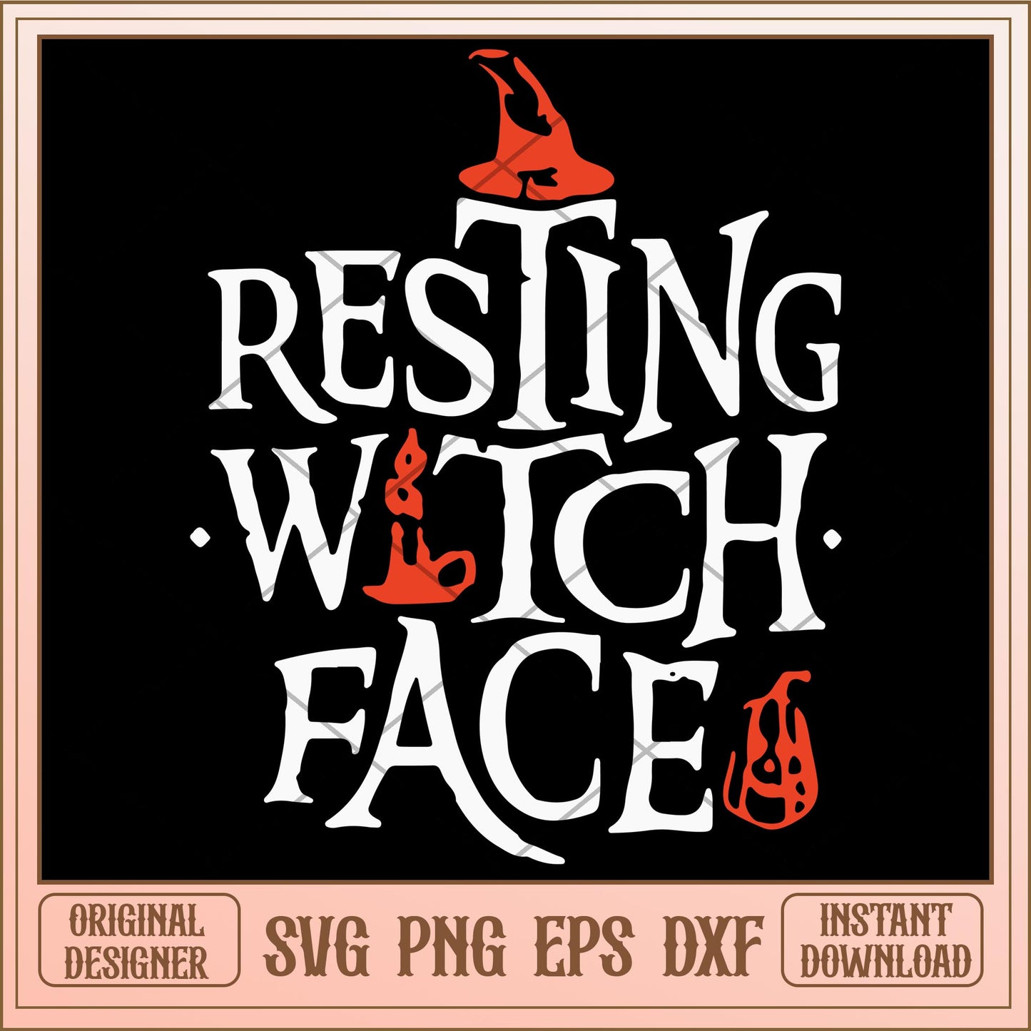 Resting witch face white svg, Disney characters svg, digital download