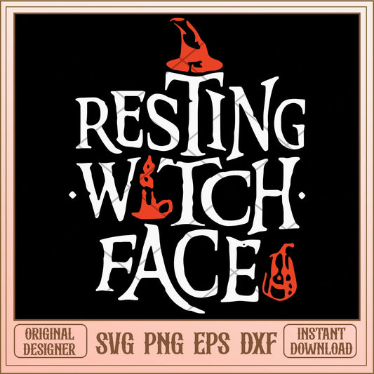 Resting witch face white svg, Disney characters svg, digital download