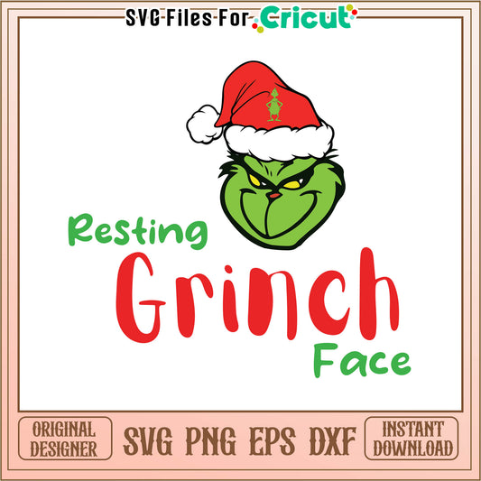 Resting grinch face cartoon svg, resting grinch face​​ svg