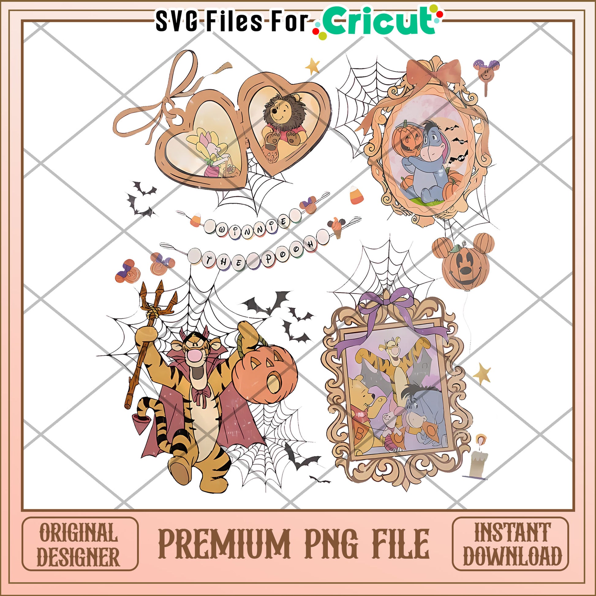 Retro Coquette Winnie The Pooh Halloween png, halloween​ movies png, halloween toys png