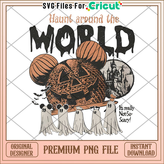 Retro Disney Halloween Haunt Around The World halloween png, spirit halloween​ png, halloween decor png
