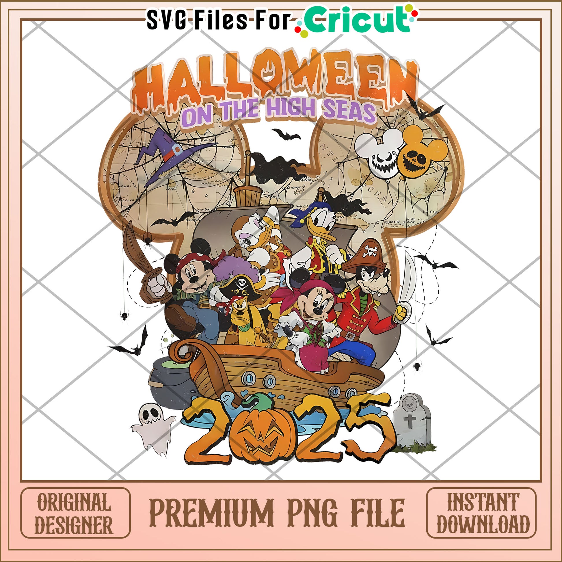 Retro Disney Halloween On The High Seas 2025 halloween png, spirit halloween​ png, halloween decor png