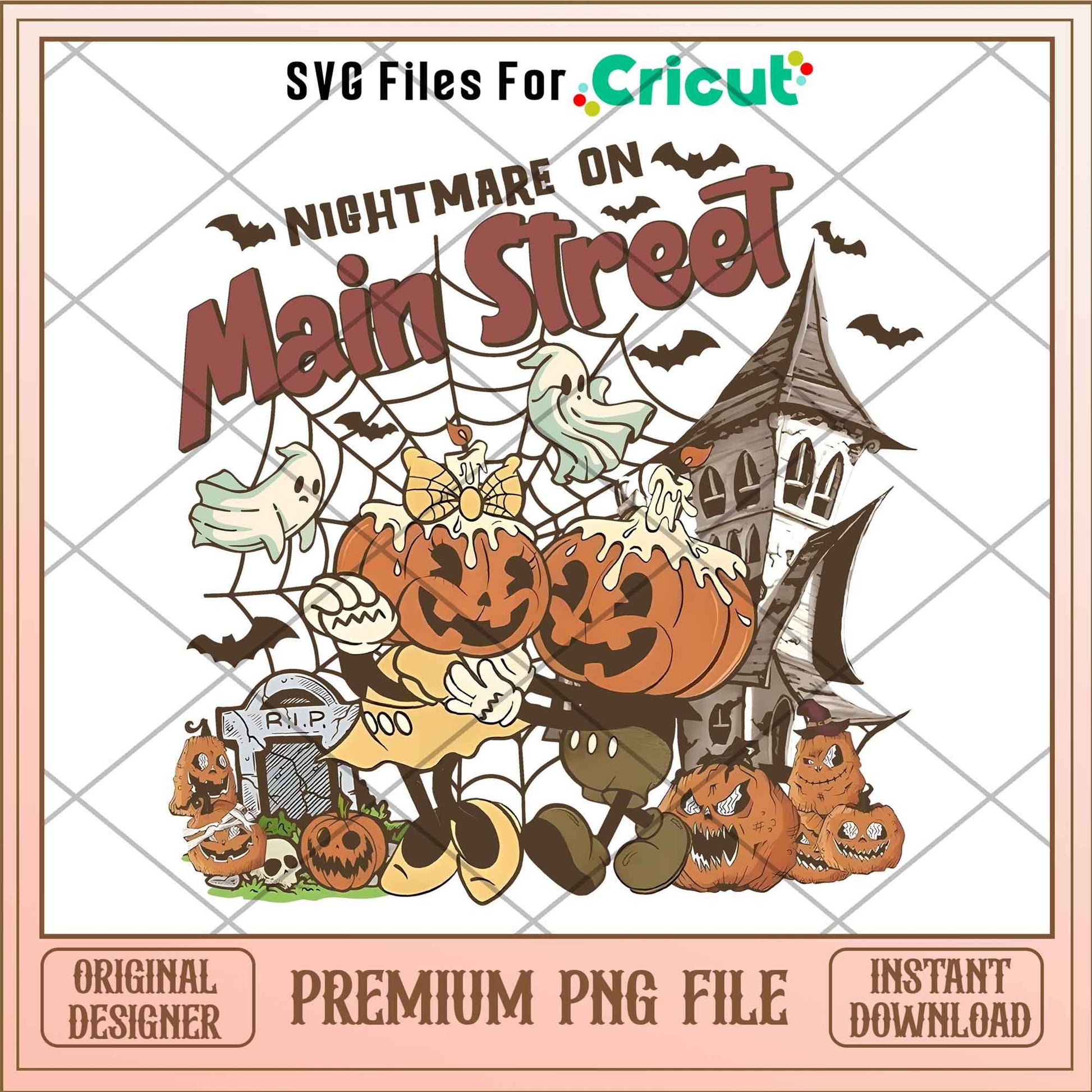 Retro Disney Nightmare Halloween Mickey and Minnie png, Disney characters png, Digital Download