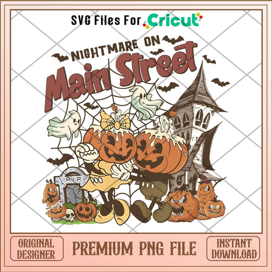 Retro Disney Nightmare Halloween Mickey and Minnie png, Disney characters png, Digital Download