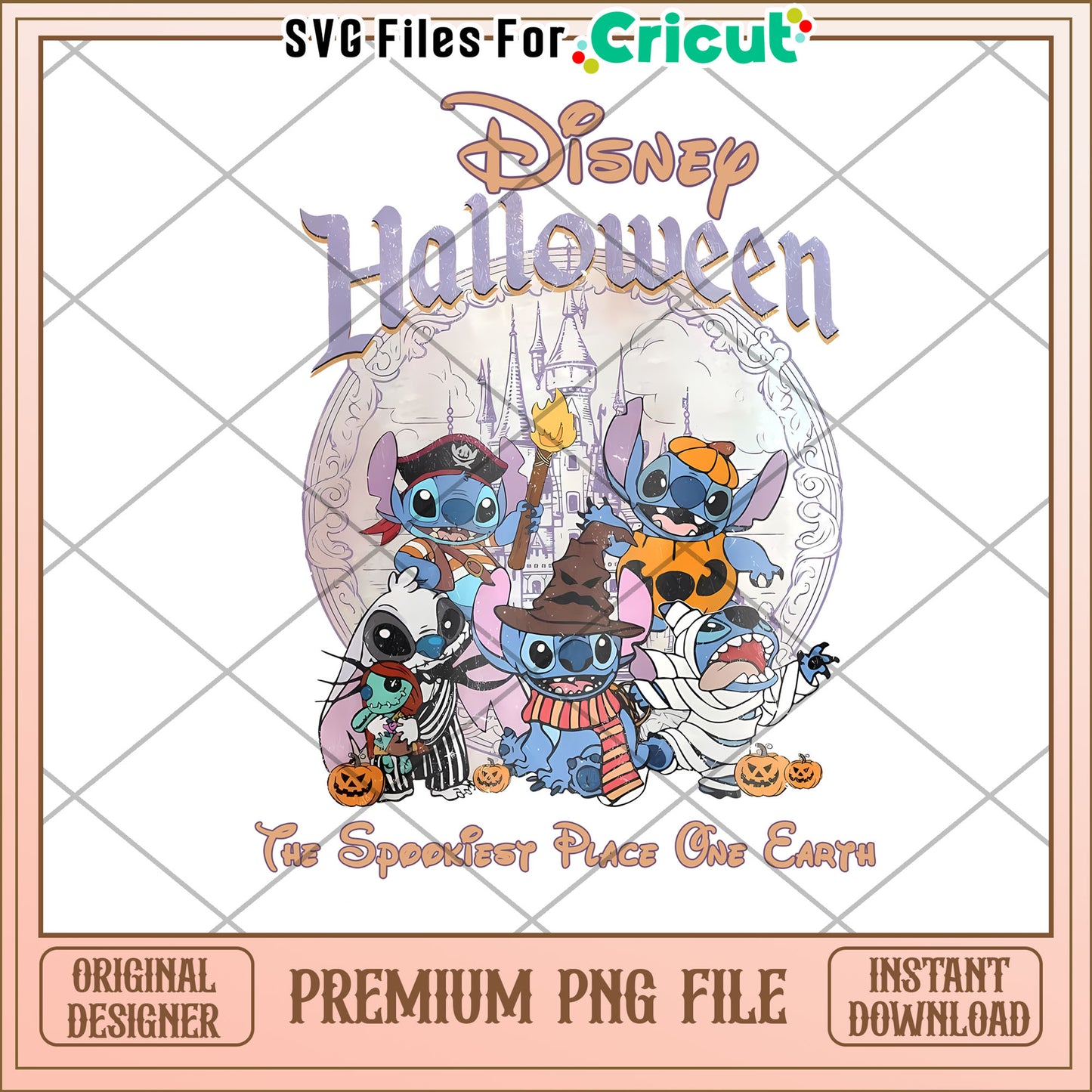 Retro Disney Stitch Halloween png, spooky halloween​ png, halloween season png