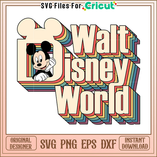 Retro Disney World SVG Design Instant Download