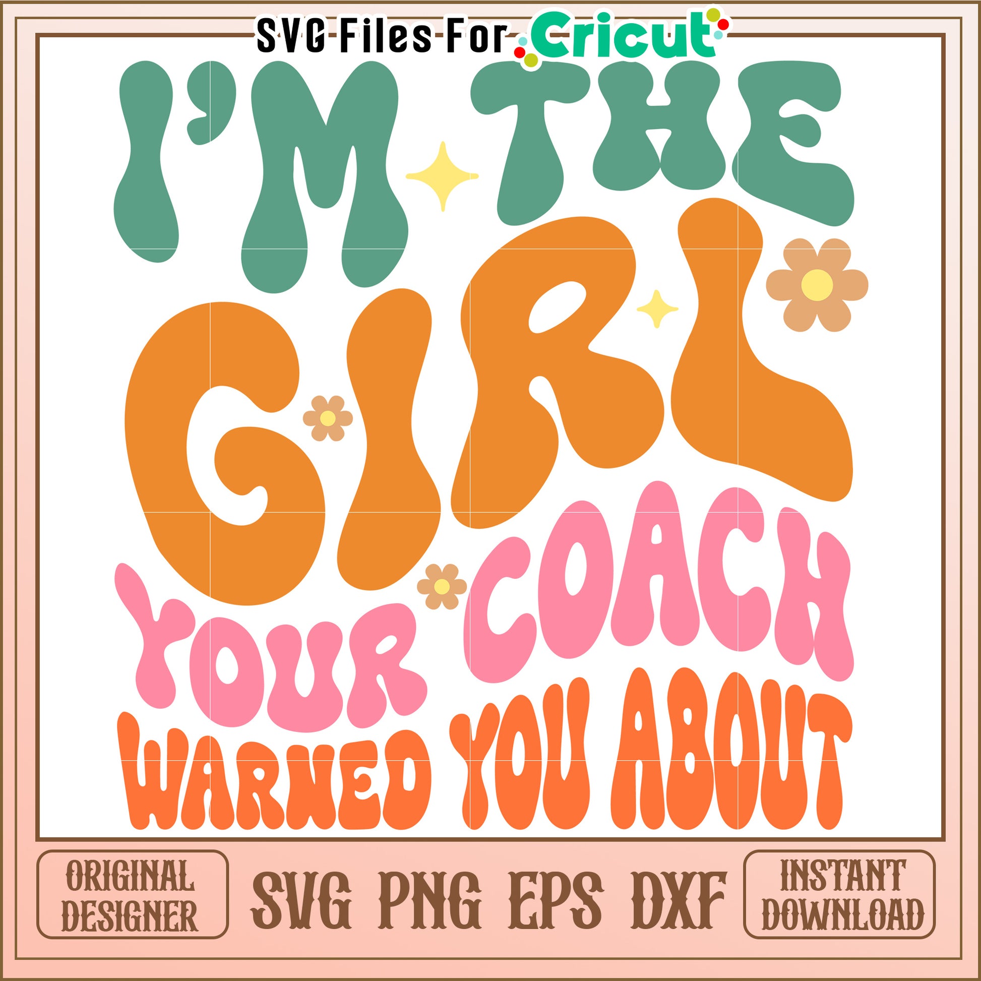 Retro Girl Coach SVG Design Download