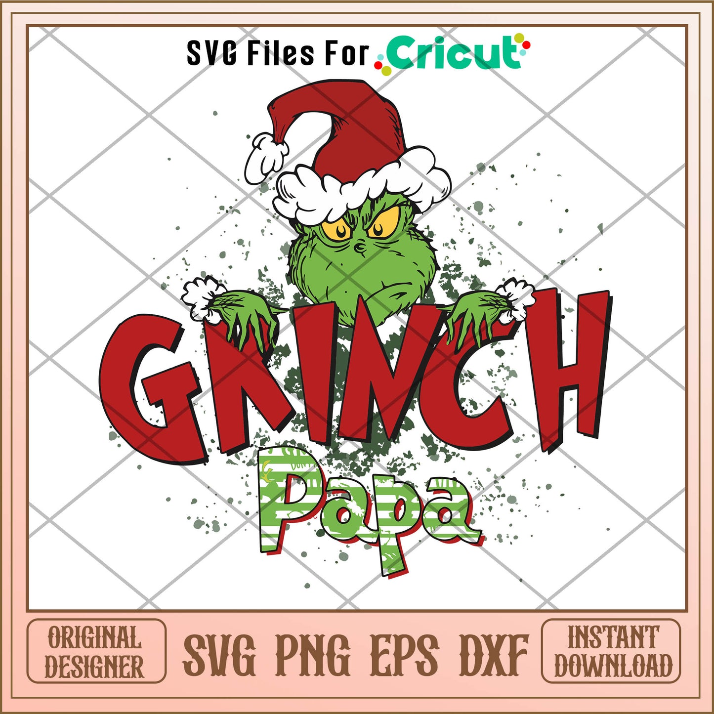 Retro Grinch Papa Christmas SVG, whoville cartoon​ svg, grinch svg