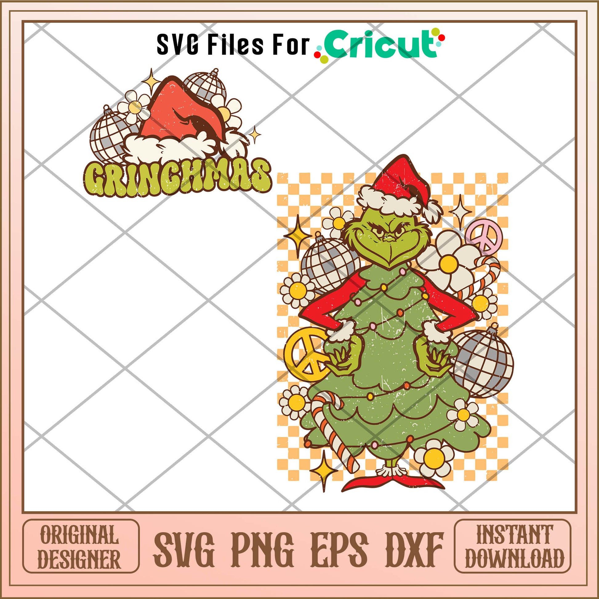 Retro Grinchmas Christmas Tree SVG grinch christmas tree​ svg