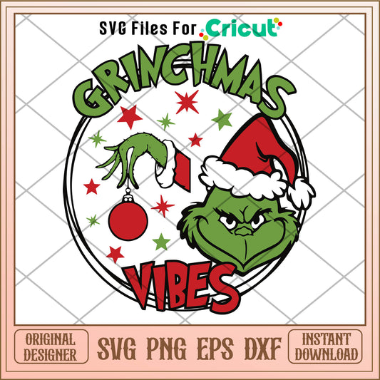 Retro Grinchmas Vibes Cosplay Santa SVG grinch christmas hand svg