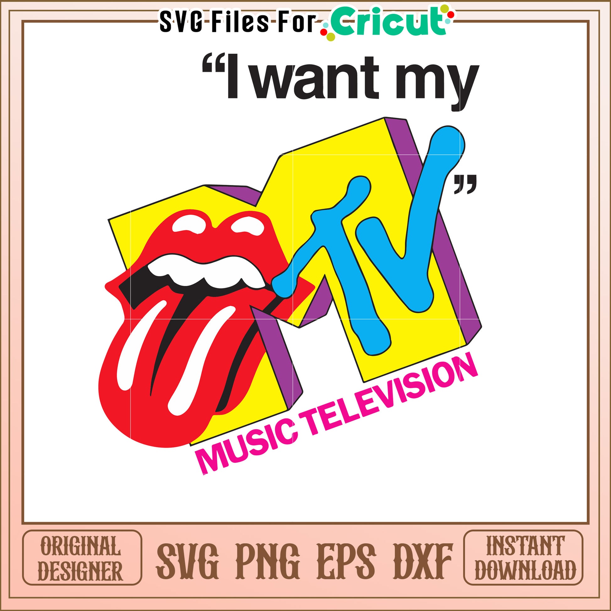 Retro I Want My MTV Logo SVG Art Design for Music Fans