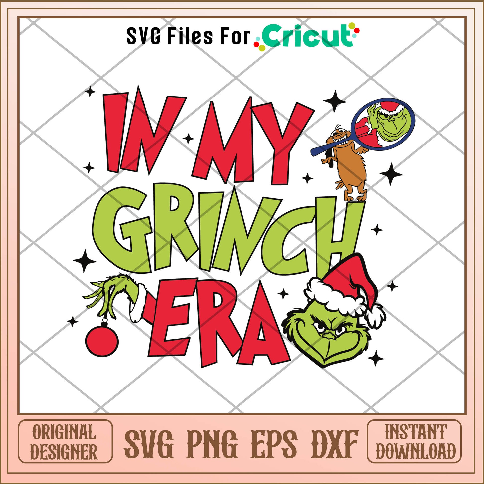 Retro In My Grinch Era Grinchmas SVG, grinch and dog​ svg