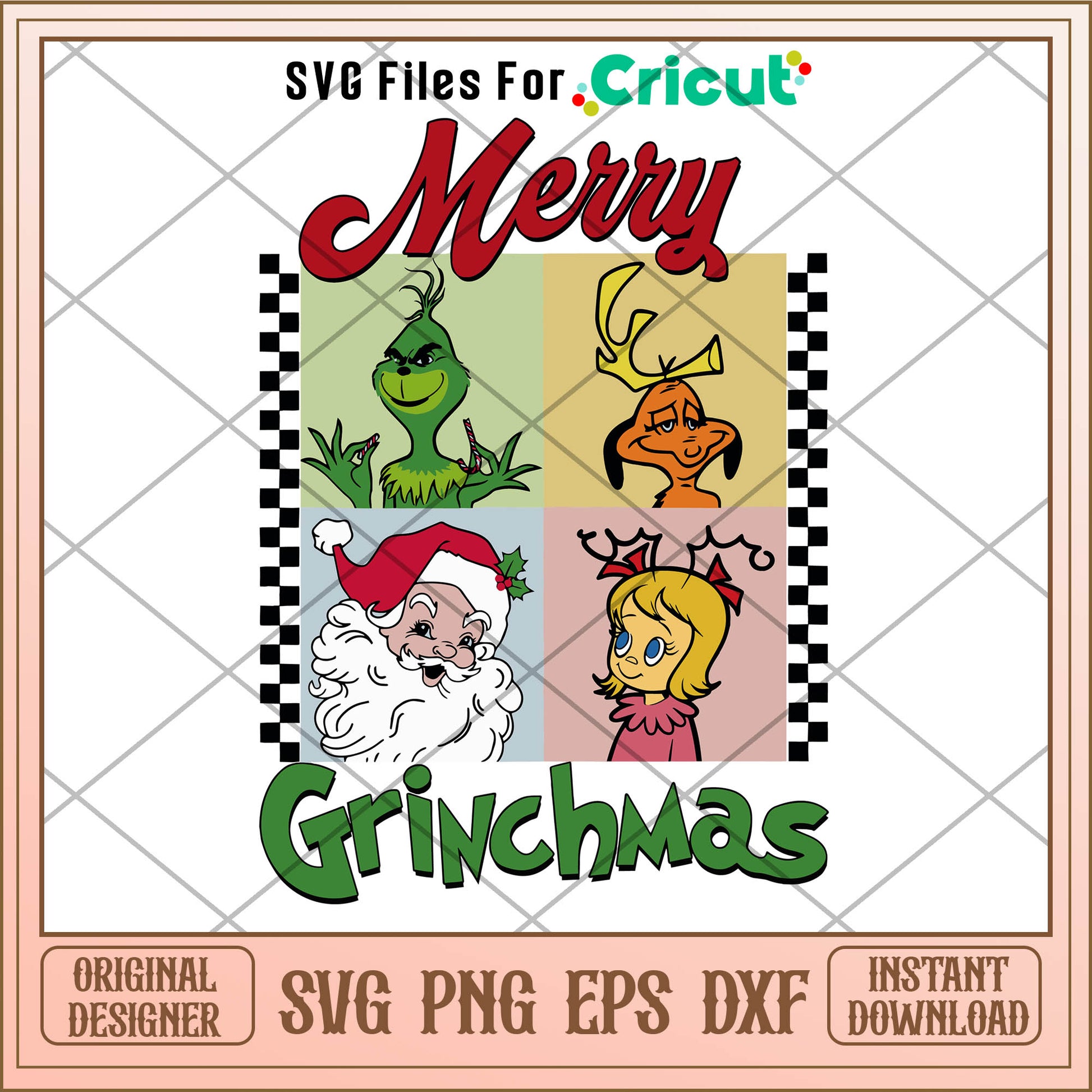 Retro Merry Grinchmas Santa Claus SVG whoville people​ svg